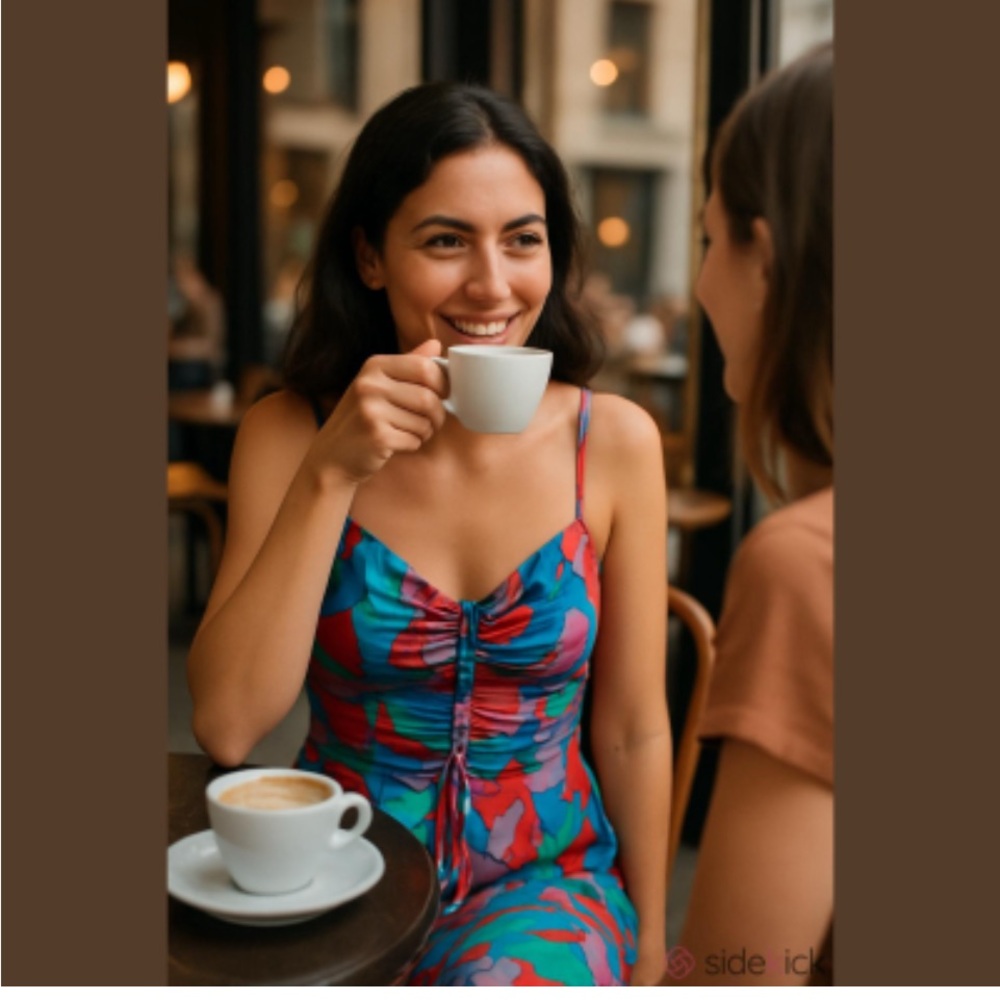 Miguelina Small abstract colorful strappy dress SMALL